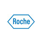 Image of the word Roche inside a 6-sided diamond shape in blue.