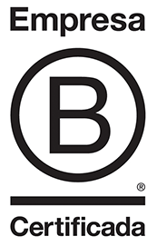 Logo (symbol plus words grouped together) of Company B. It has the text 