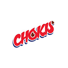 Image of the word 'Chokis' in ascending form, in red color and in italics